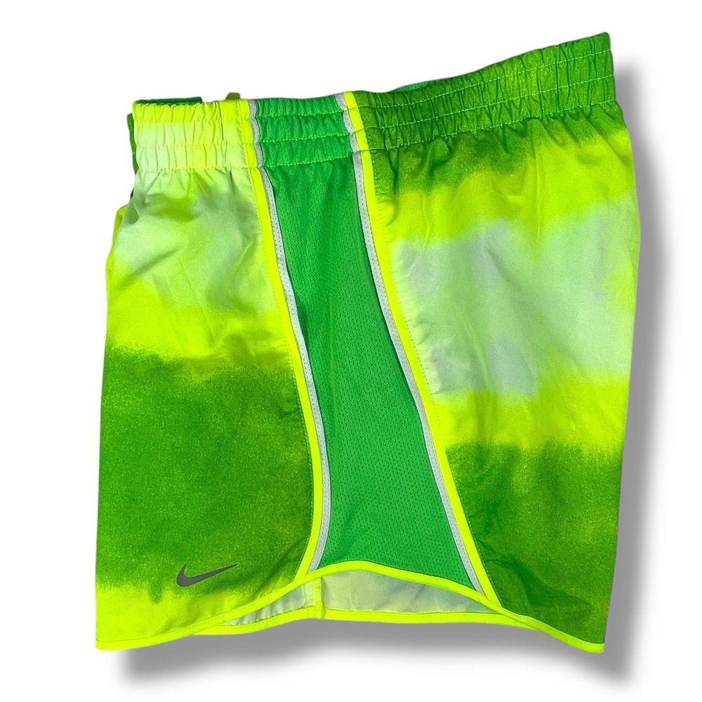 Nike Dri Fit Women's Small Volt neon Ombre Green Tempo Running Shorts mesh lined - Picture 2 of 14
